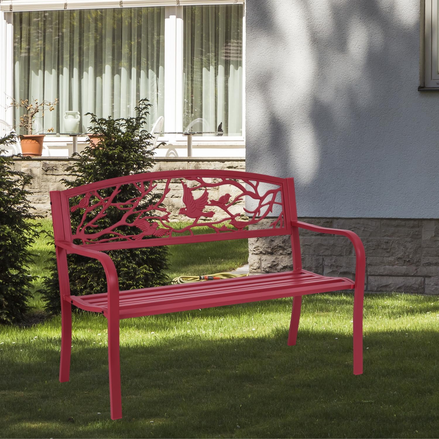 Galvanized Steel Outdoor Dining Benches