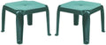 Green Square Resin Patio Side Table Set 2