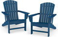 Blue HDPE Adirondack Chairs Set 2