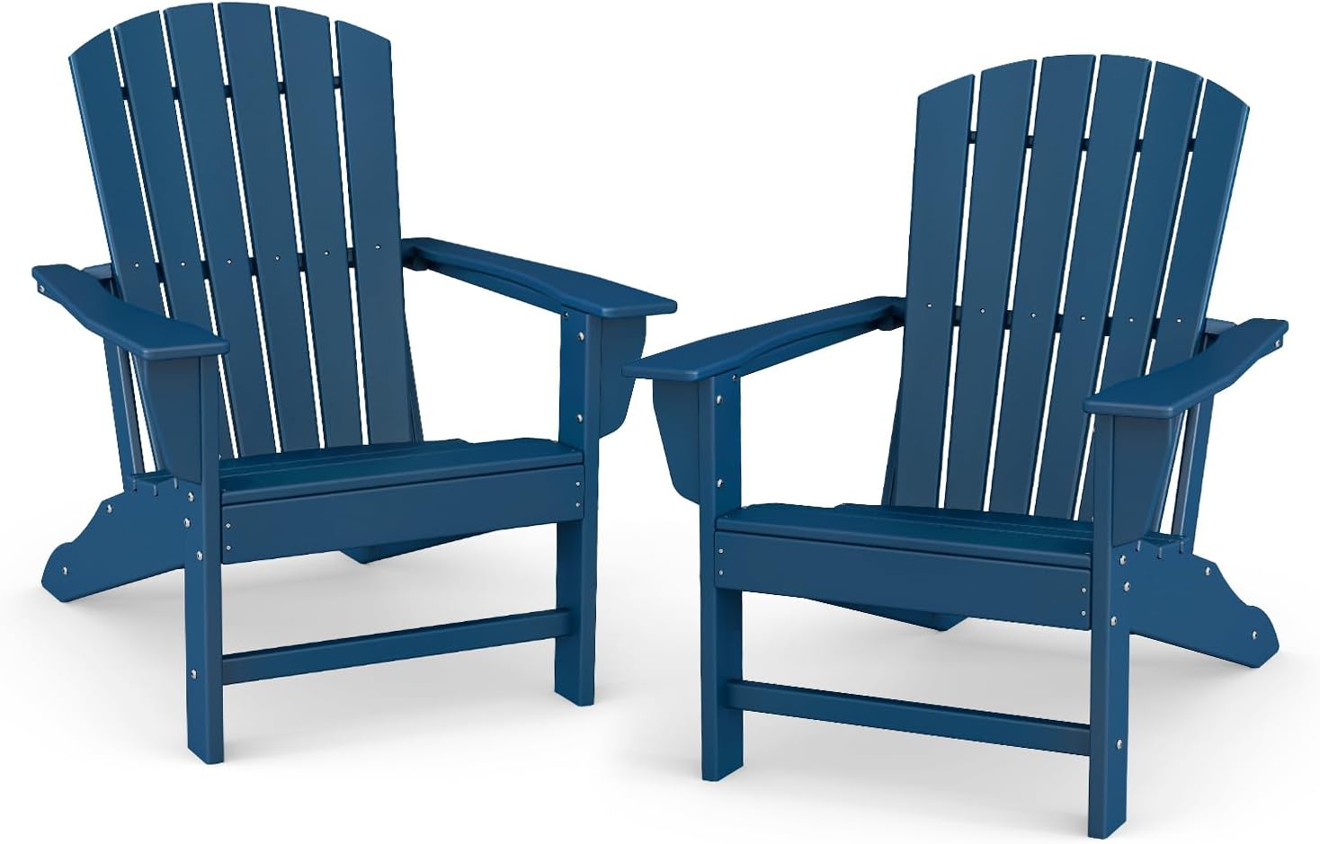 Blue HDPE Adirondack Chairs Set 2