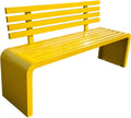 Yellow Steel Slatted Outdoor Garden Bench