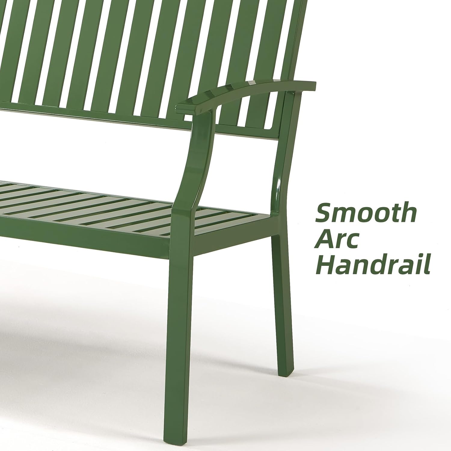 Green Aluminum Outdoor Garden Bench 2-Person
