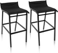 Black Modern Outdoor Bar Stools Set 2