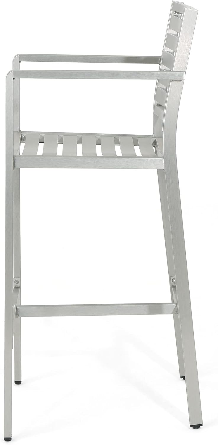 Silver Outdoor Barstools Set of 4