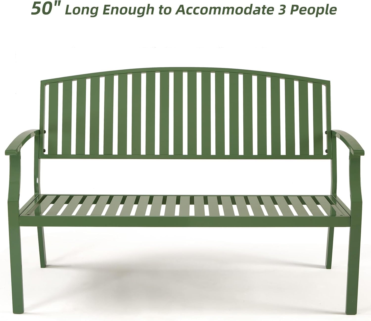 Green Aluminum Outdoor Garden Bench 2-Person