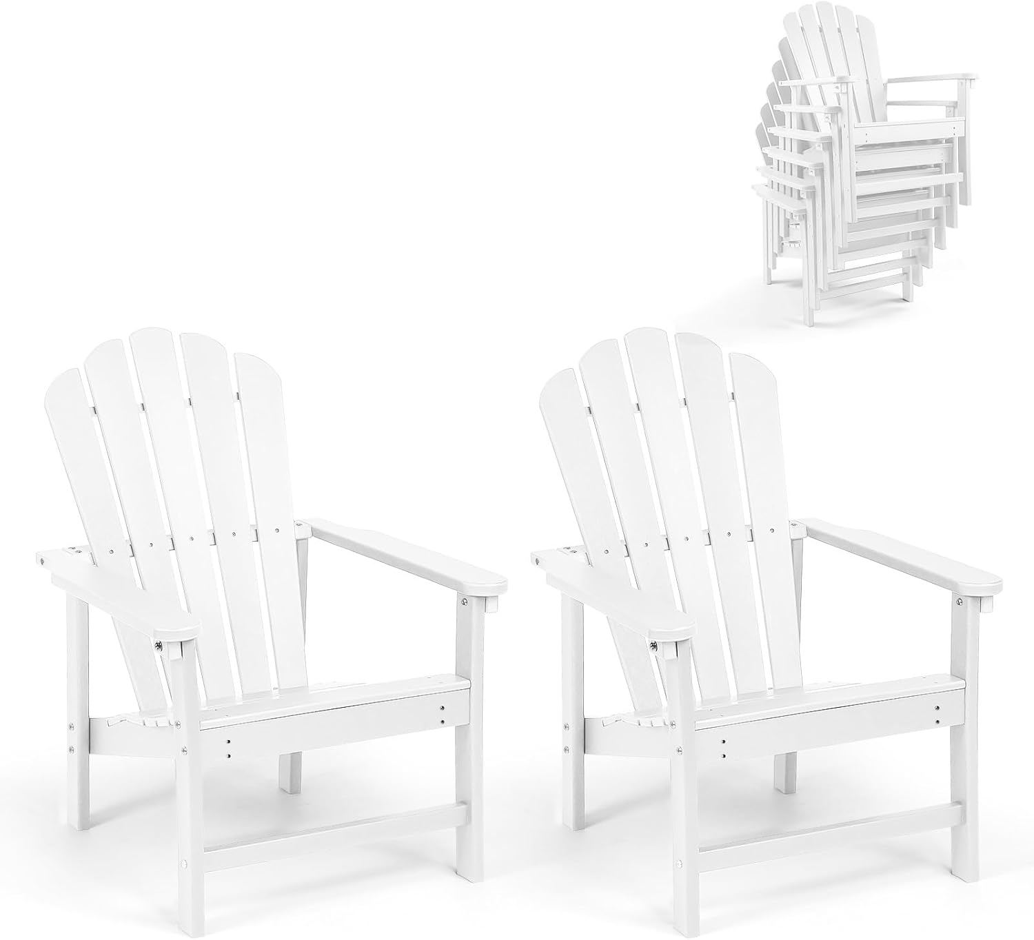 Stackable HDPE Adirondack Chairs Set 2