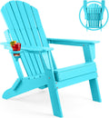 HDPE Folding Adirondack Chair with Cup Holder
