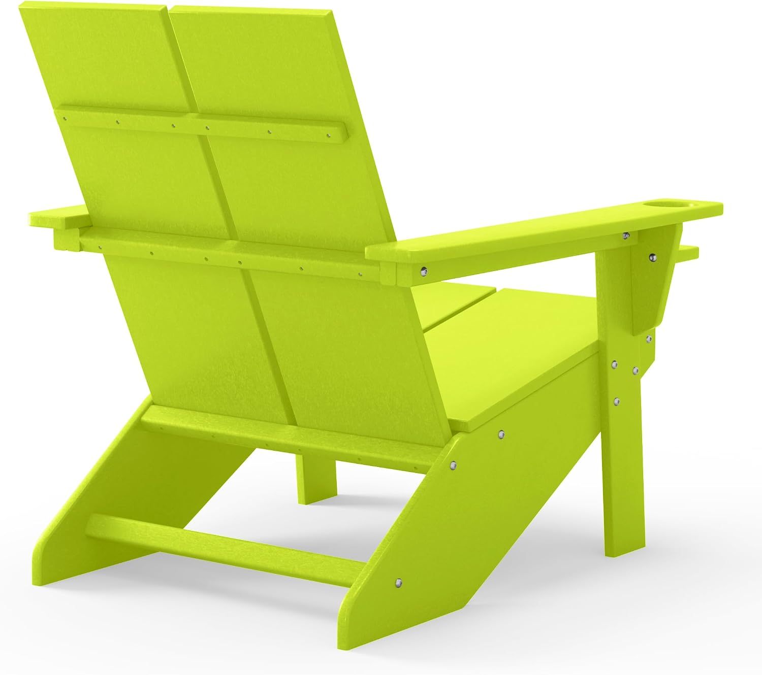 Lime HDPE Adirondack Chair with Cup Holder