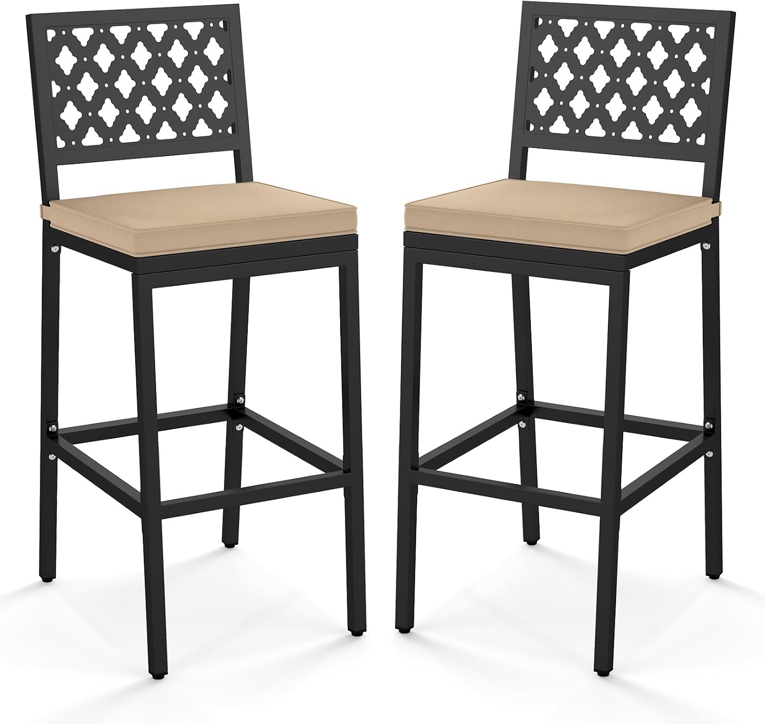 Cushioned Outdoor Bar Stools Set 2