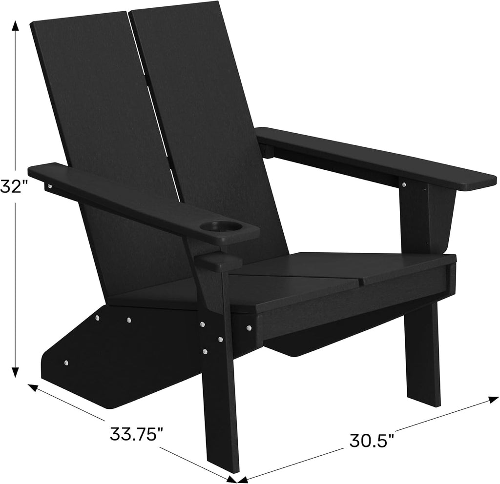 Lime HDPE Adirondack Chair with Cup Holder