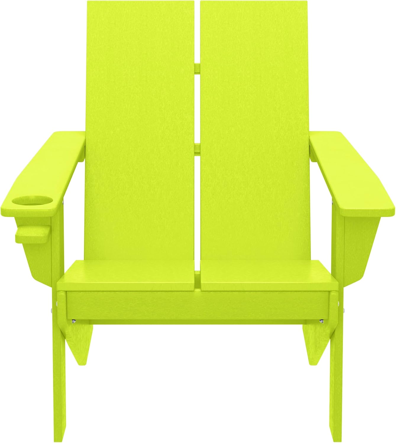 Lime HDPE Adirondack Chair with Cup Holder