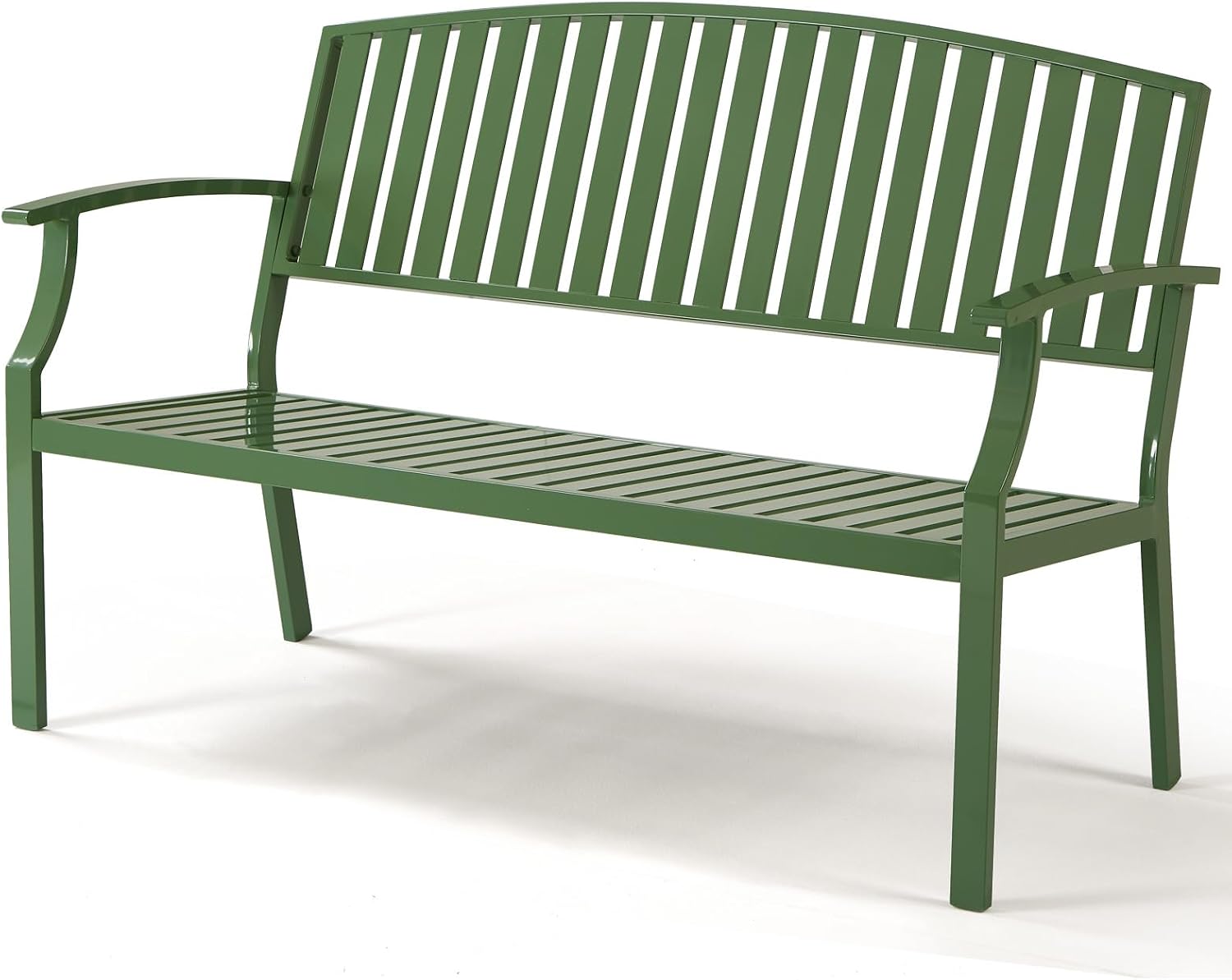 Green Aluminum Outdoor Garden Bench 2-Person