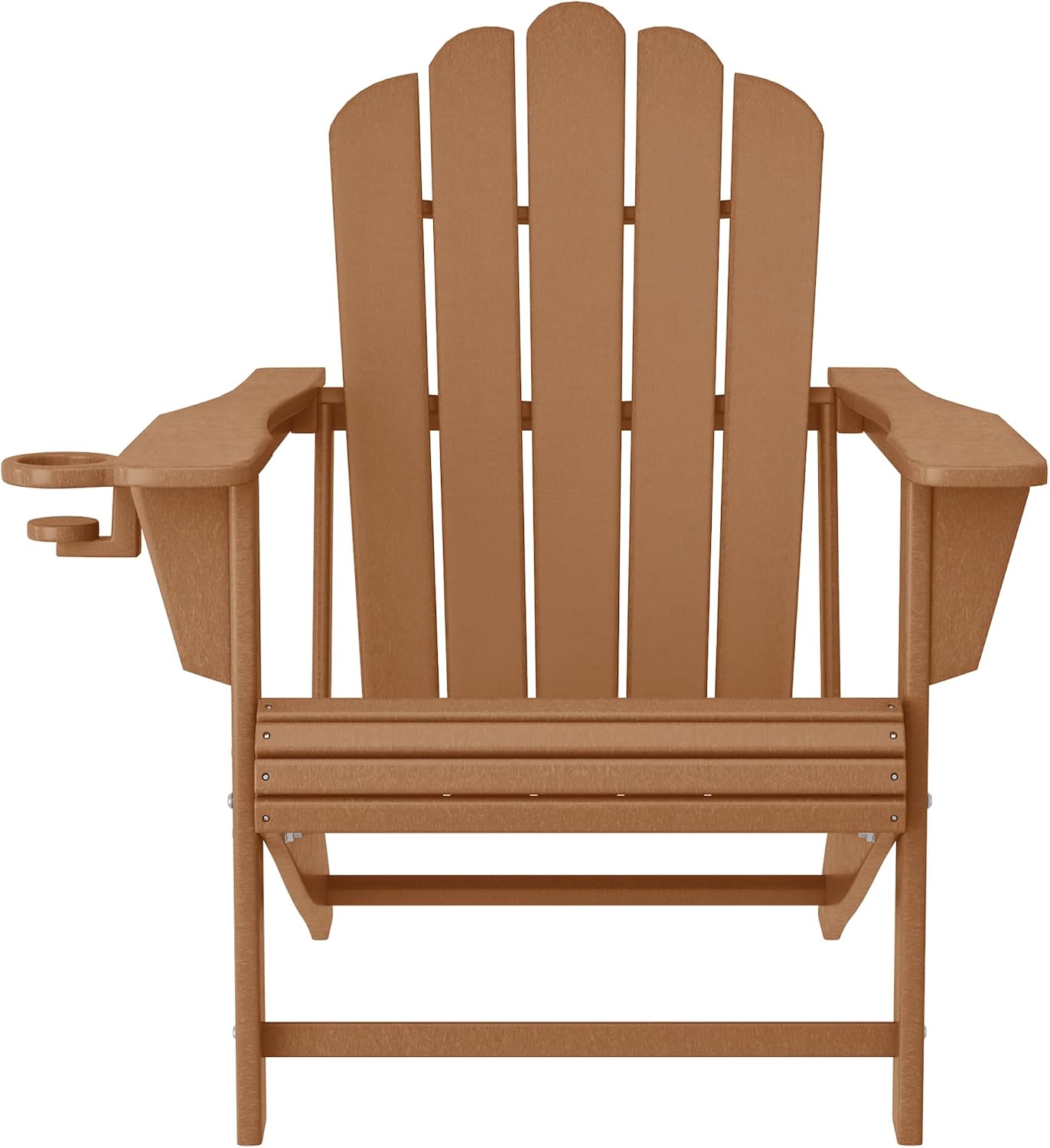 Teak HDPE Adirondack Chair with Cup Holder