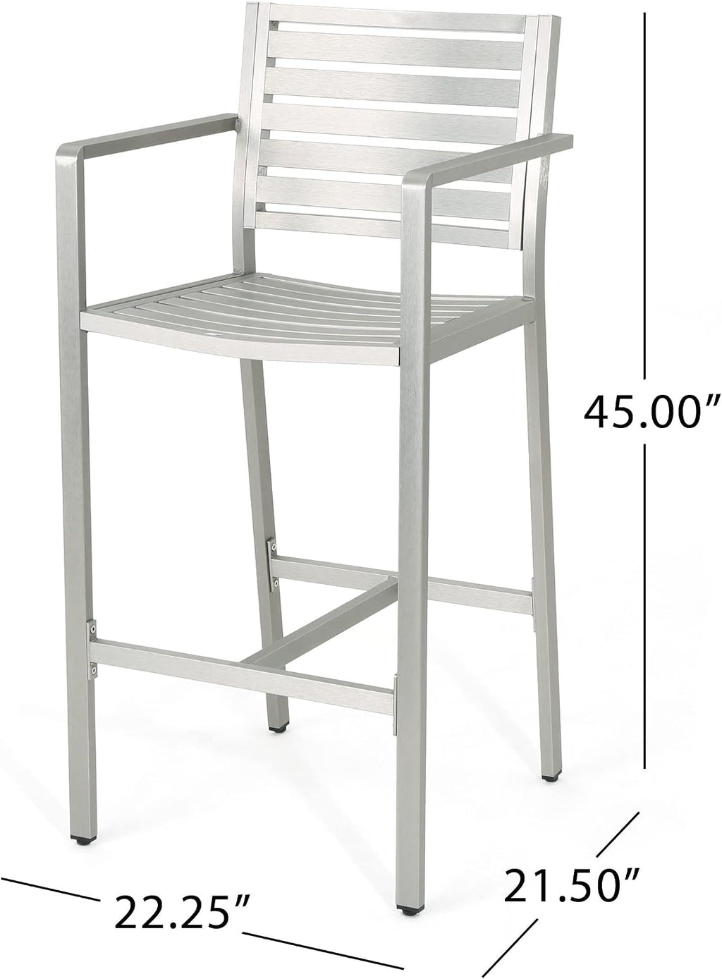 Silver Outdoor Barstools Set of 4