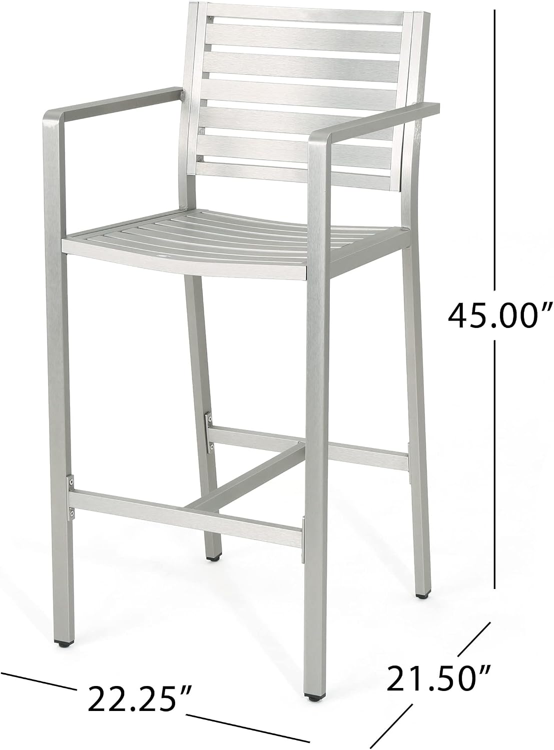 Silver Outdoor Barstools Set of 4
