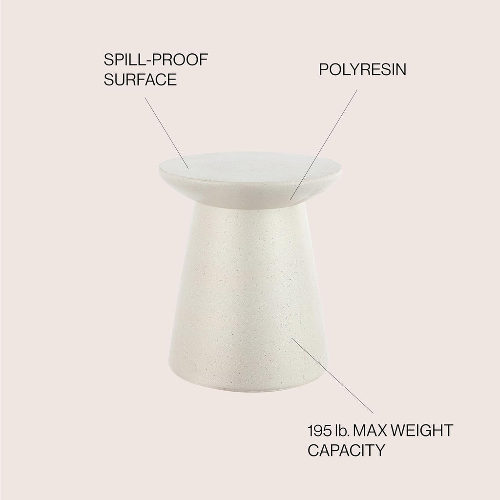 Cream Terrazzo Indoor Outdoor Side Table