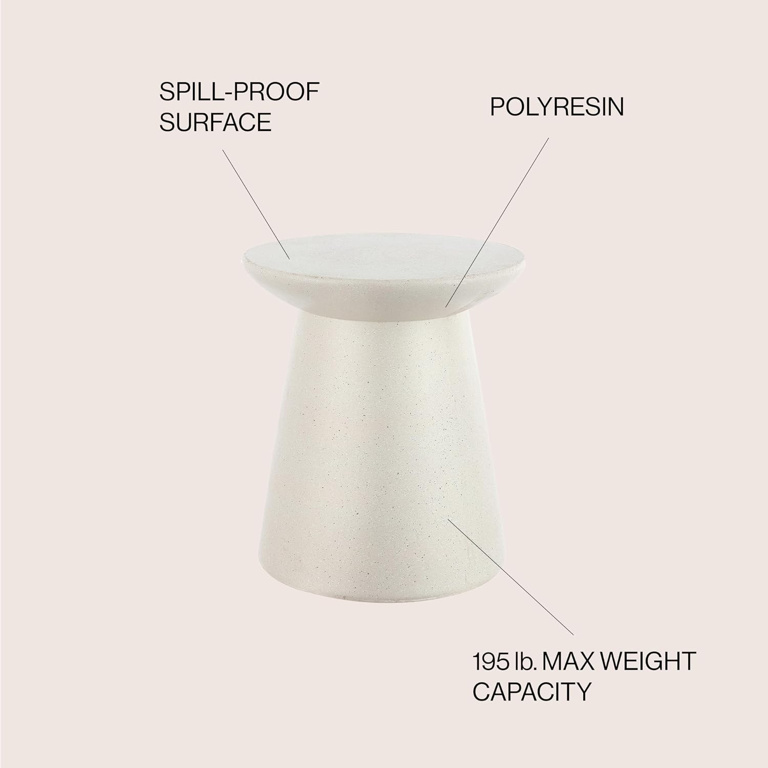 Cream Terrazzo Indoor Outdoor Side Table