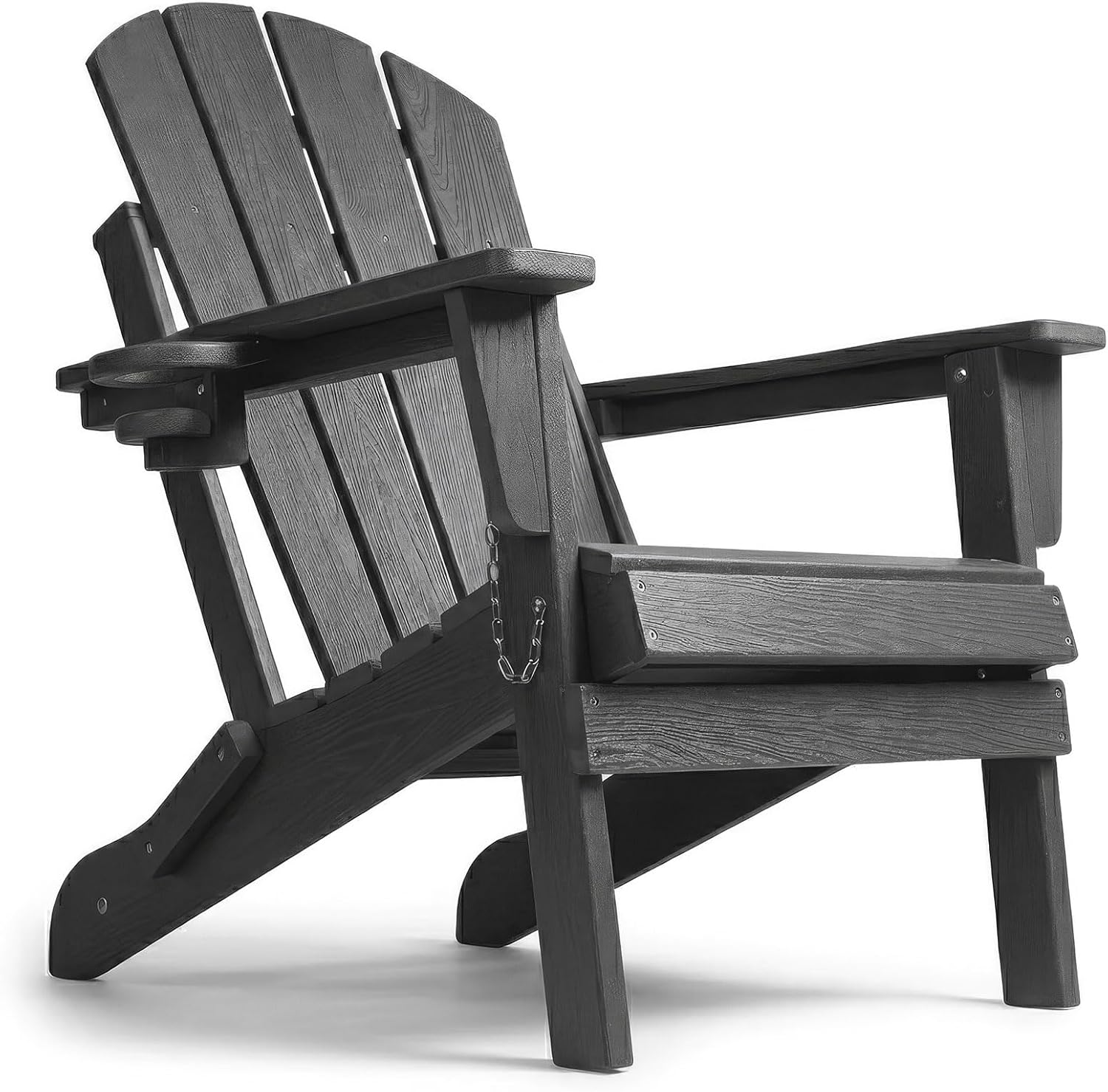 Gray HDPE Folding Adirondack Chair