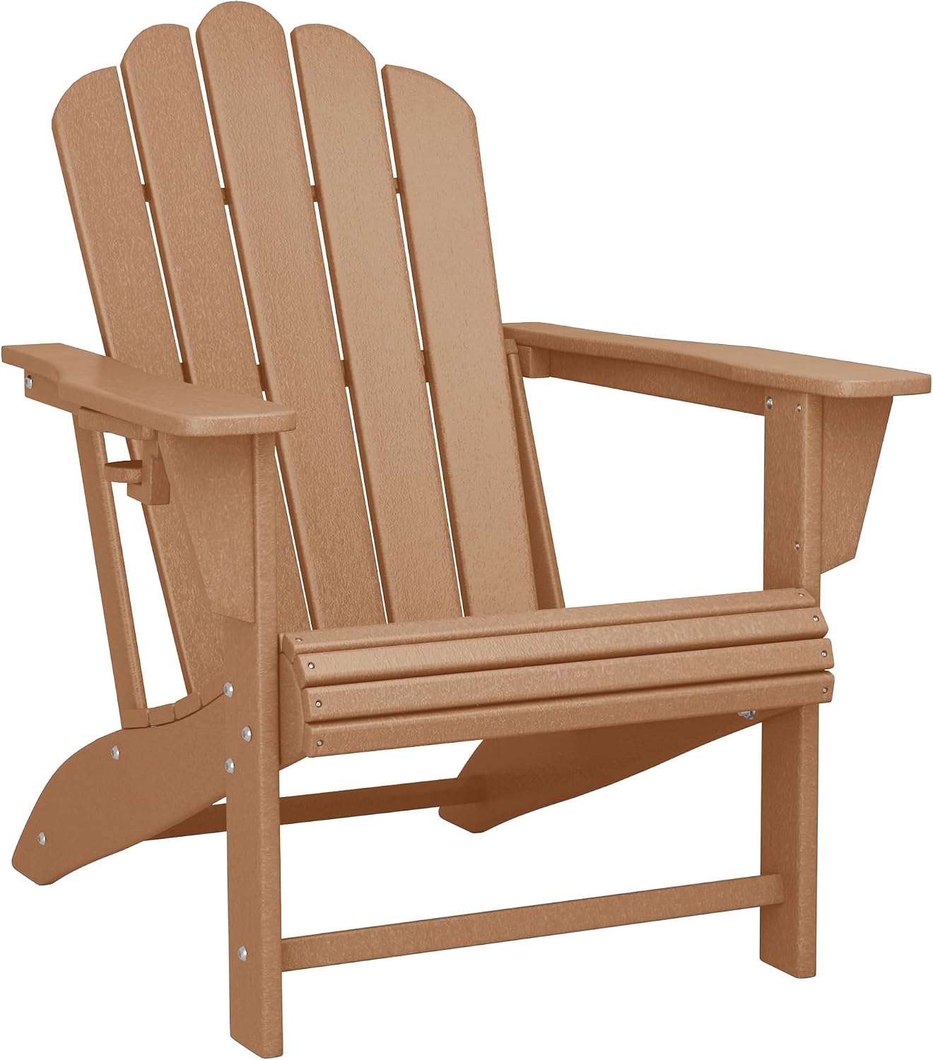 Teak HDPE Adirondack Chair with Cup Holder
