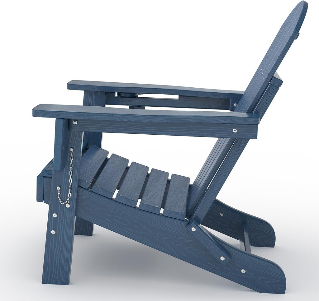 Navy Folding Adirondack Chairs Set 4