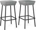 Gray Backless Outdoor Bar Stools Set 2