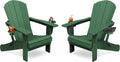 Dark Green HDPE Adirondack Chairs Set 2