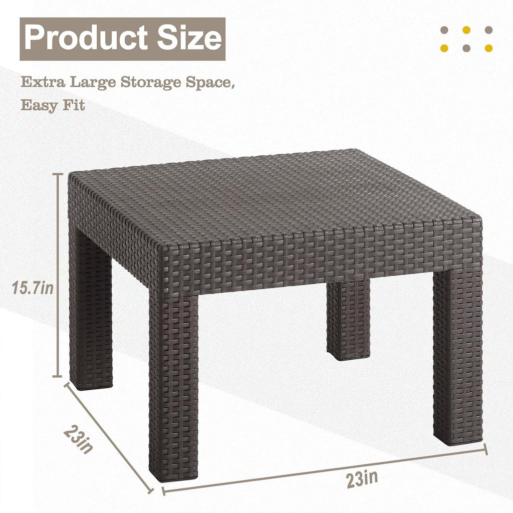 Mocha Square Resin Outdoor Patio Table