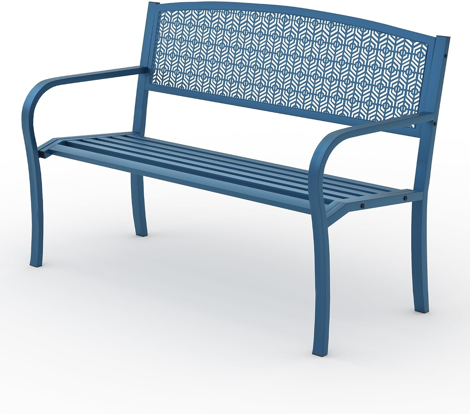 Curved Metal Outdoor Garden Patio Bench