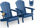 Blue Folding Adirondack Chairs Set 2