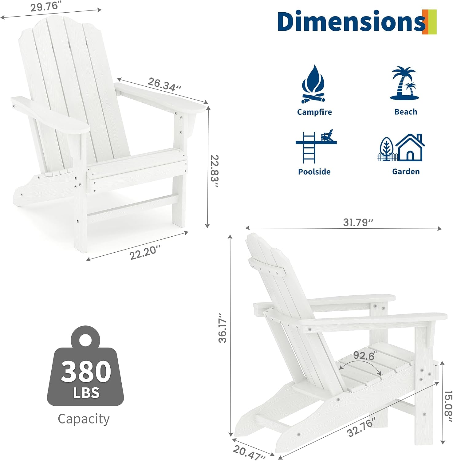 Outdoor Lawn Chair Set of 2