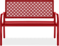 Rose Red Steel 2-Person Outdoor Garden Bench