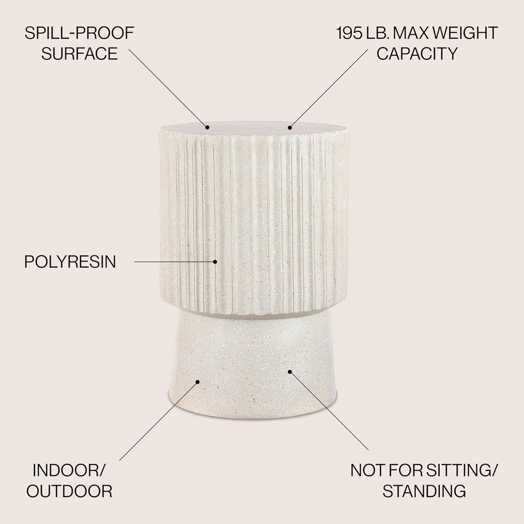 Cream Terrazzo Indoor Outdoor Side Table