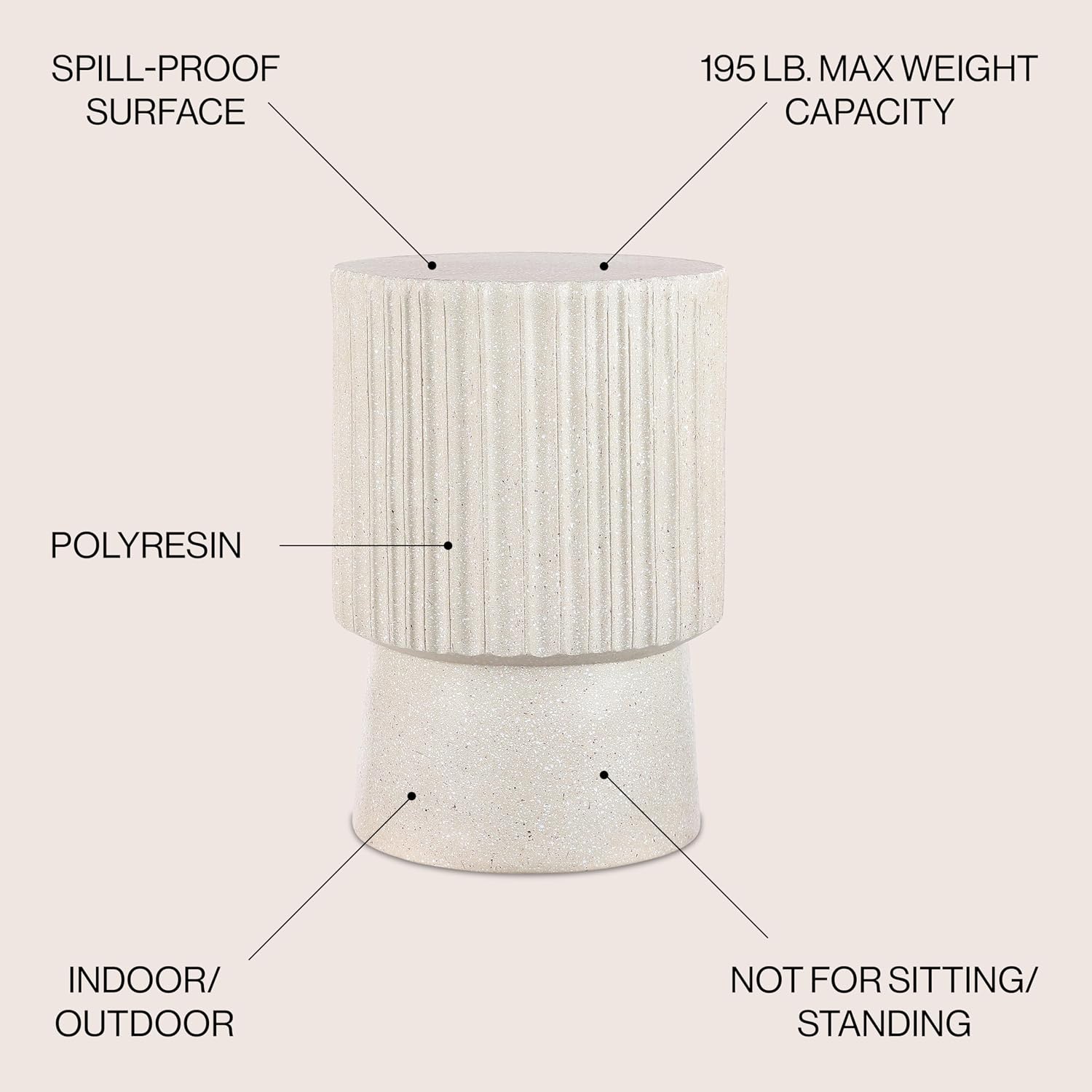 Cream Terrazzo Indoor Outdoor Side Table