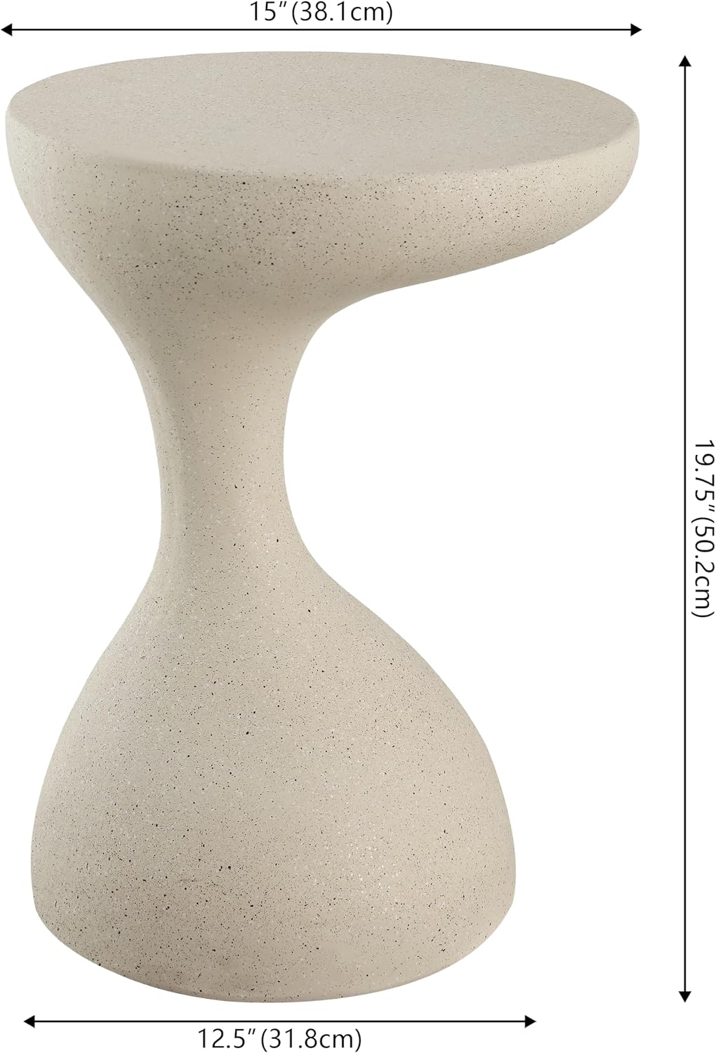 Cream Terrazzo Indoor Outdoor Accent Table
