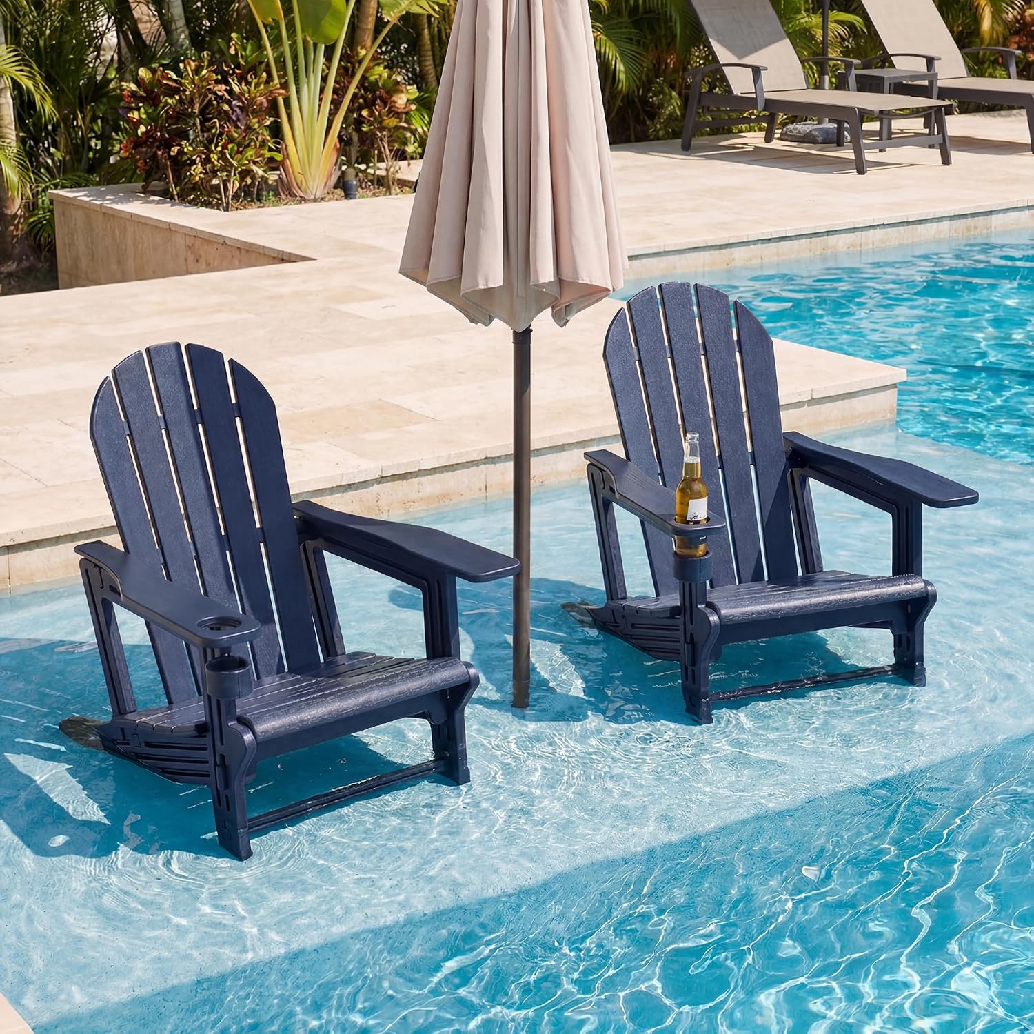 Navy Screw-Free HDPE Adirondack Chair