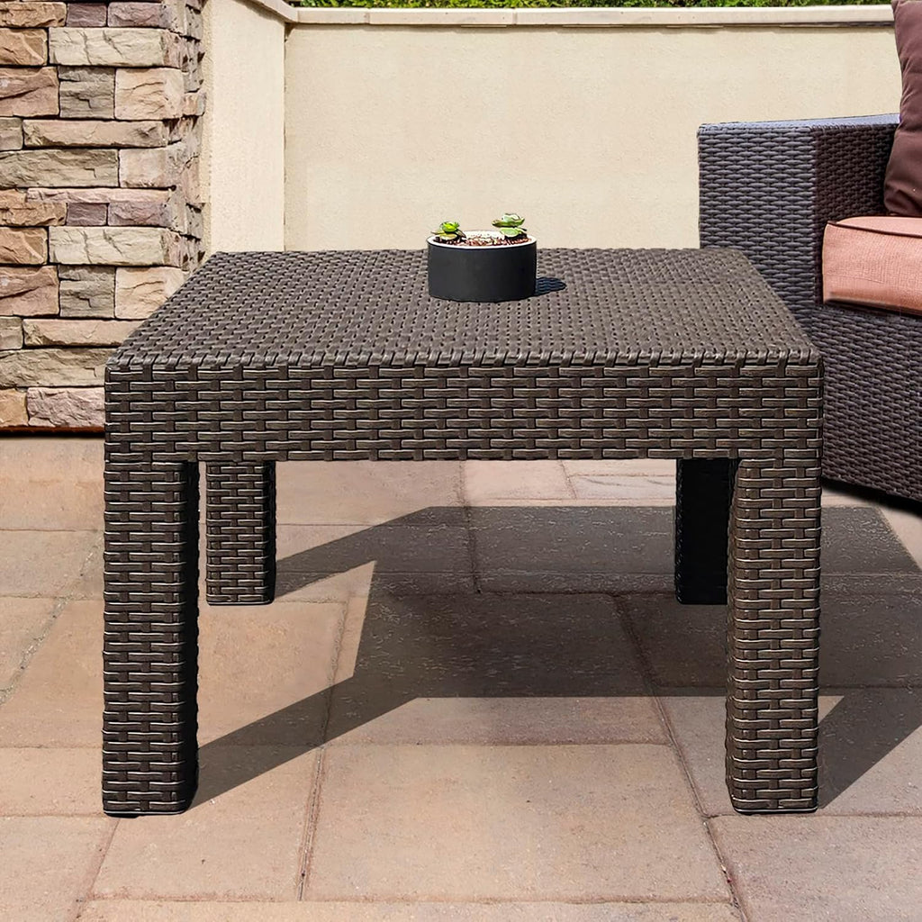 Mocha Square Resin Outdoor Patio Table