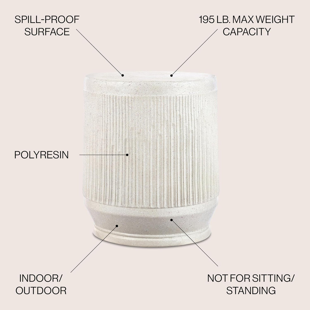 Cream Terrazzo Indoor Outdoor Side Table