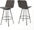 Multibrown Wicker Outdoor Bar Stools Set 2