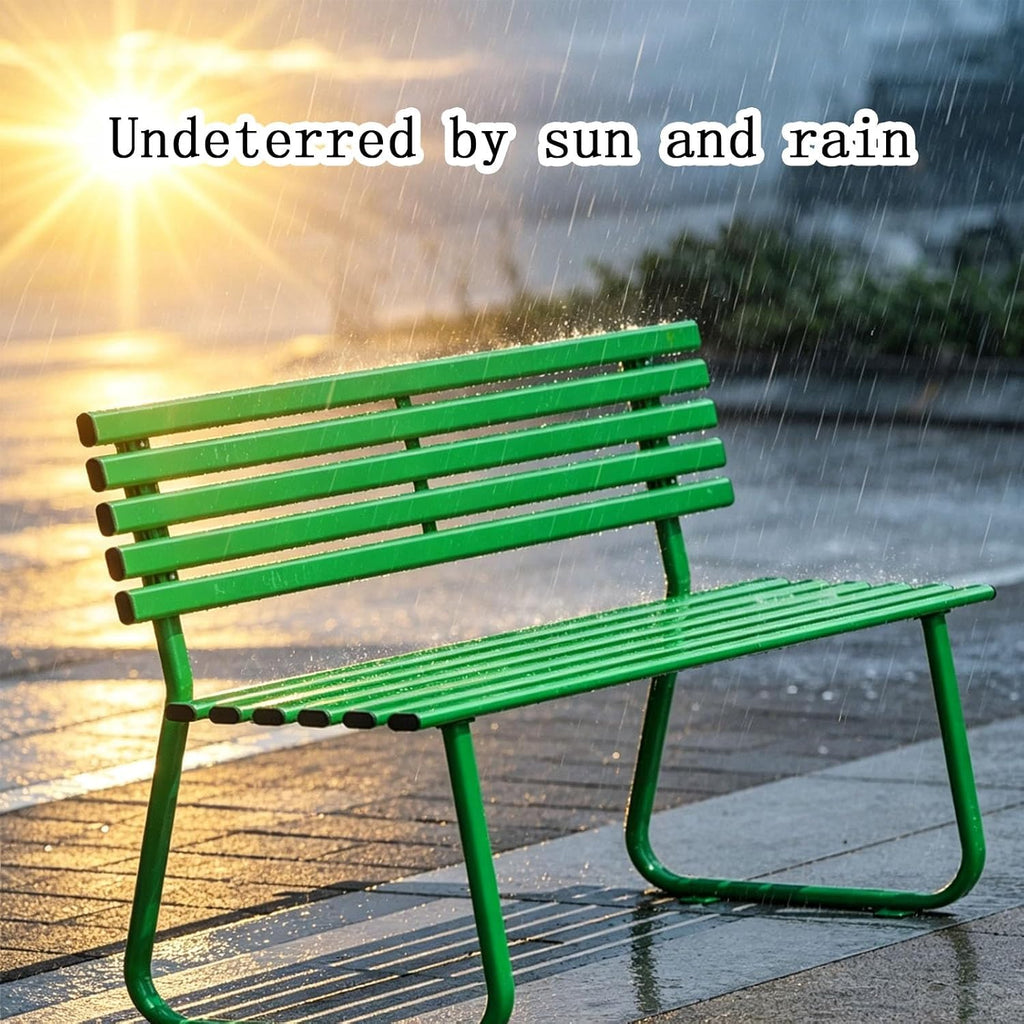 Green Metal Weatherproof Outdoor Garden Bench