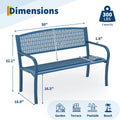 Curved Metal Outdoor Garden Patio Bench