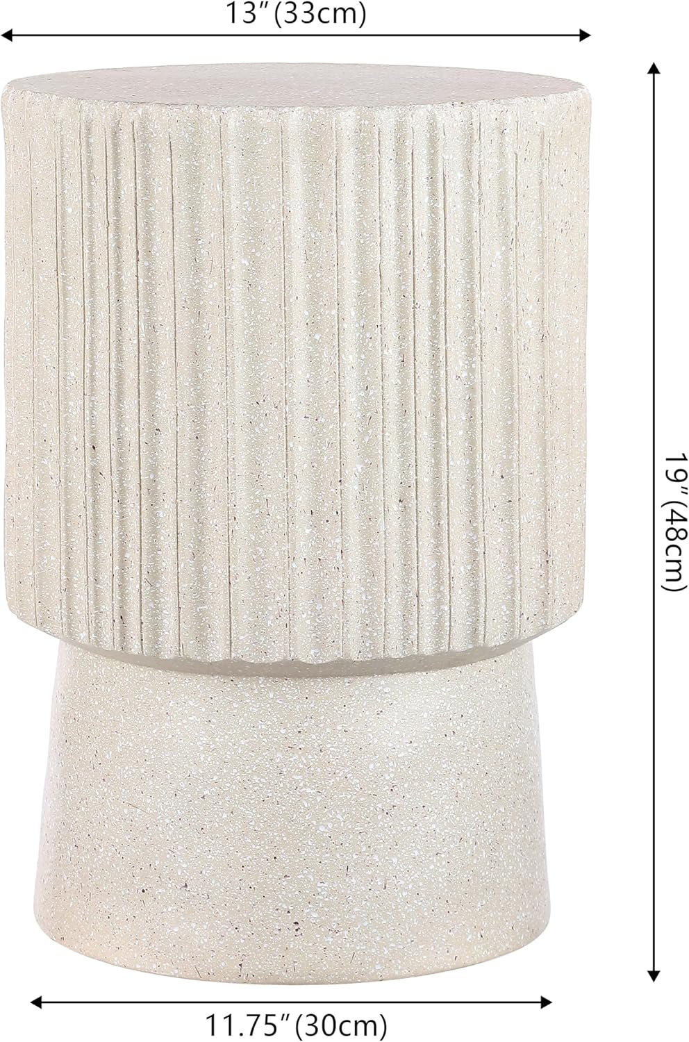 Cream Terrazzo Indoor Outdoor Side Table