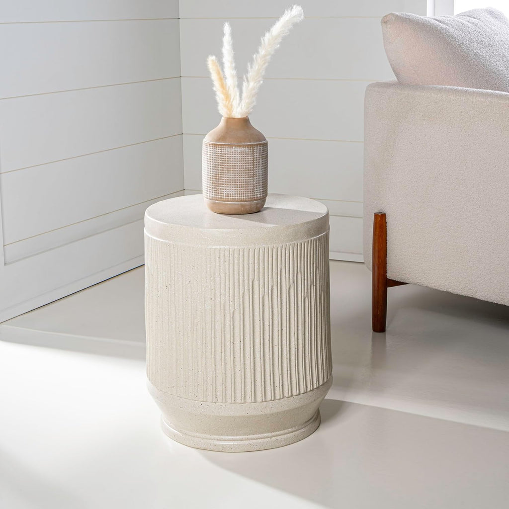 Cream Terrazzo Indoor Outdoor Side Table
