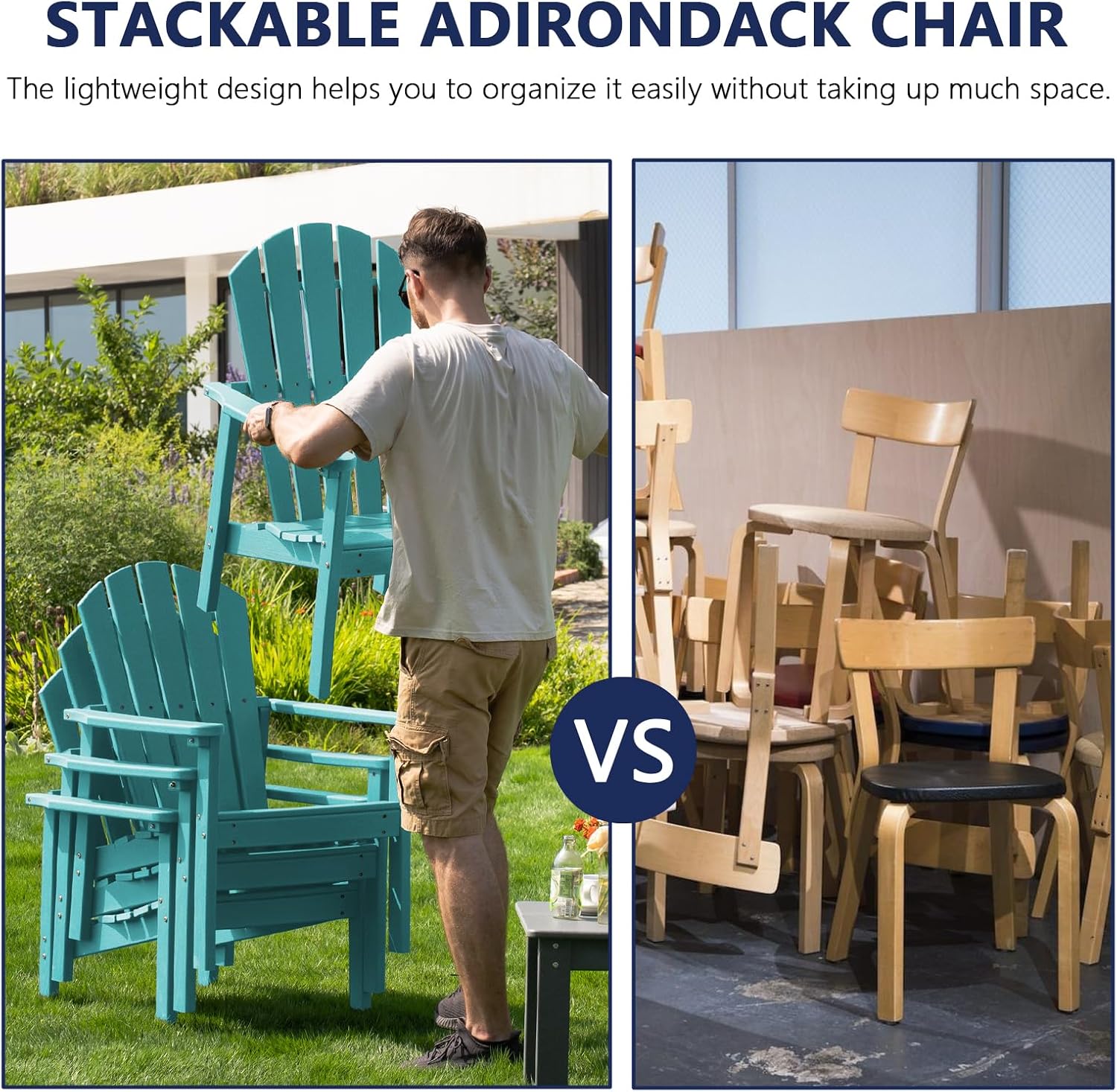 Aruba HDPE Stackable Adirondack Chairs