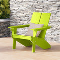 Lime HDPE Adirondack Chair with Cup Holder