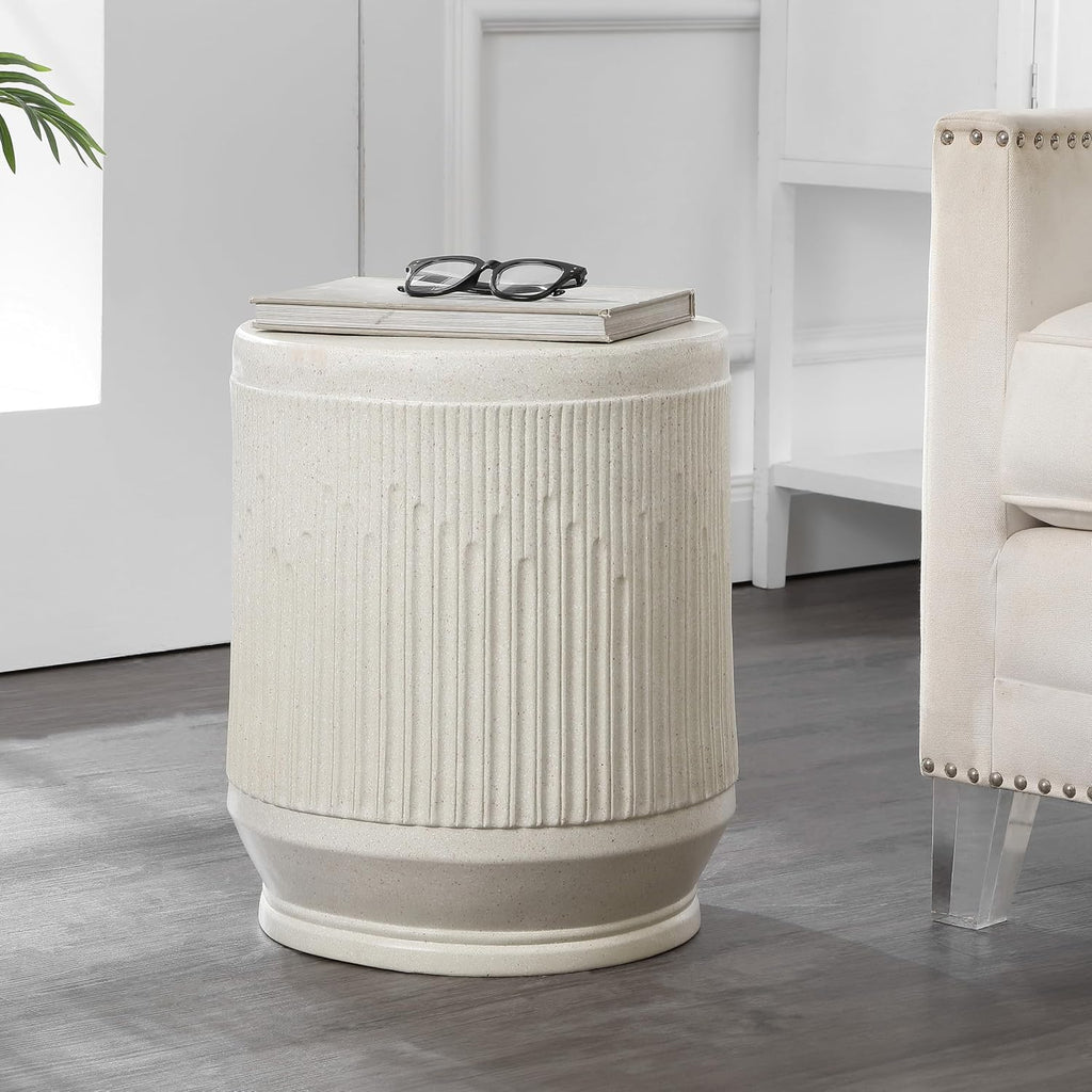 Cream Terrazzo Indoor Outdoor Side Table