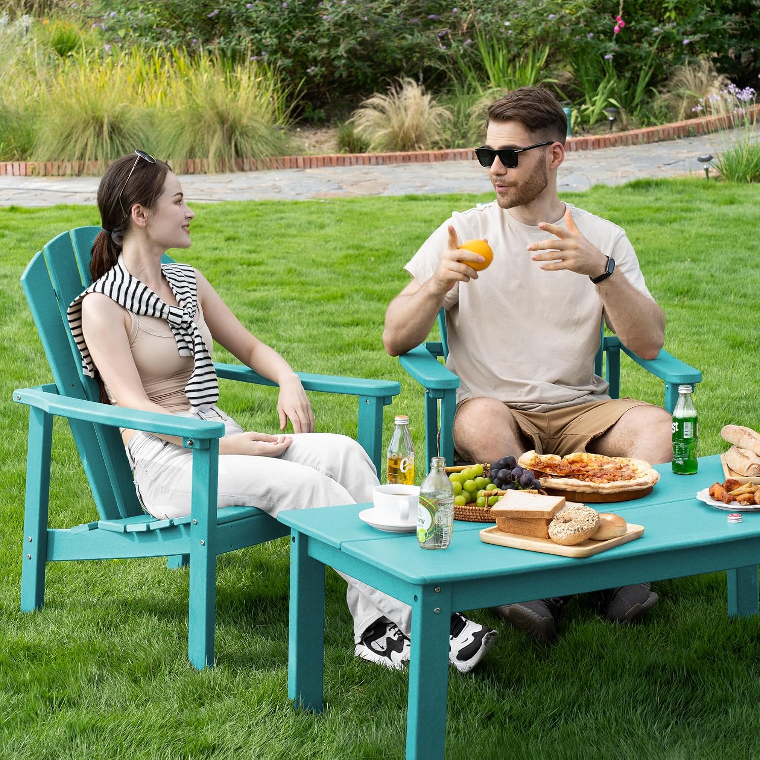 Aruba HDPE Stackable Adirondack Chairs