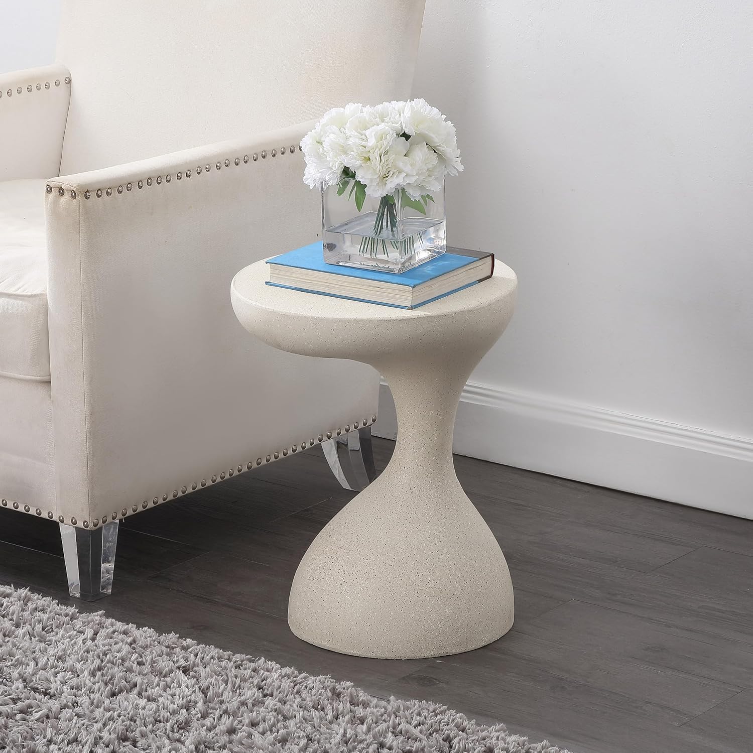 Cream Terrazzo Indoor Outdoor Accent Table