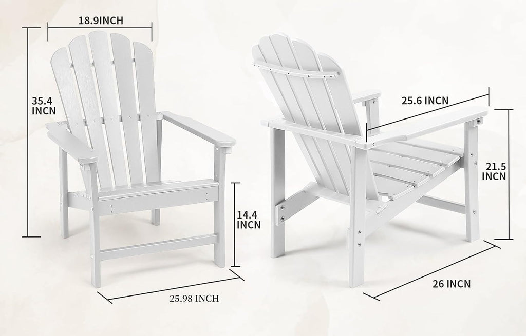 Stackable HDPE Adirondack Chairs Set 2