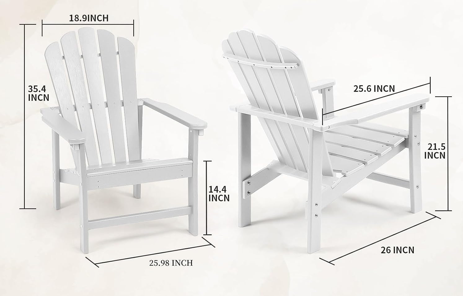Stackable HDPE Adirondack Chairs Set 2